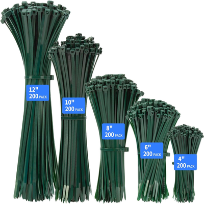 1000 PCS Self-Locking Heavy Duty Cable Zip Ties - 4+6+8+10+12 Inch