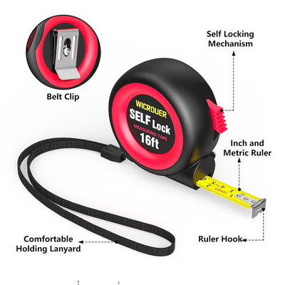 16 FT Self-Locking Tape Measure, Steel Made Retractable