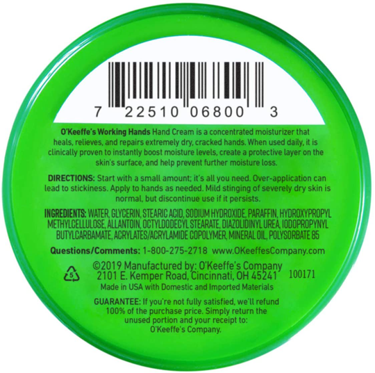 O'Keeffe's Working Hands Hand Cream Value Size, 6.8 ounce Jar, (Pack of 1)