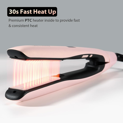 1” Hair Straightener and Curler 2-in-1, Ceramic Flat Iron with 10 Heat Settings