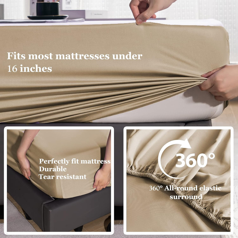 Whitney Home Textile Sheet Sets - Rayon Derived from Bamboo, Luxury Cooling Bed Sheets, 16" Extra Deep Pocket