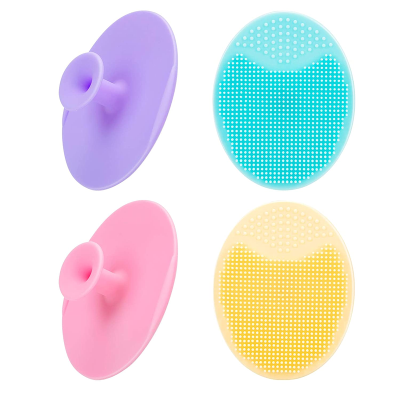  4 Pack Skin Exfoliator Scrubber Set - Soft Silicone