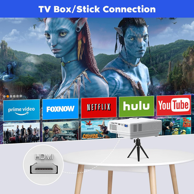  Full HD Mini Projector with Tripod - 1080P Supported Movie Projector