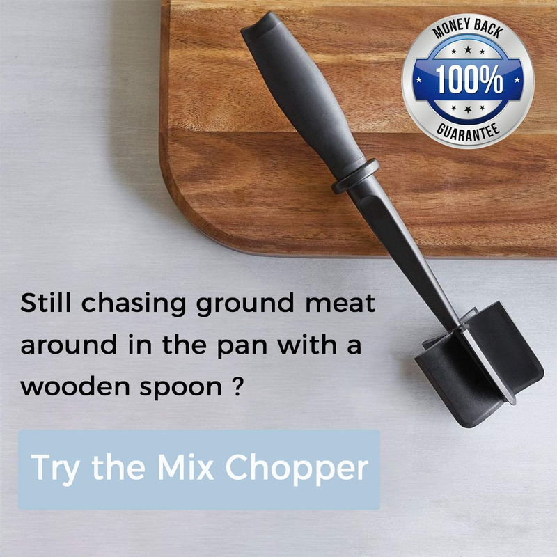  Meat Chopper with 5 Curve Blades for Ground Meat - Heat Resistant Nylon - Non-Scratch