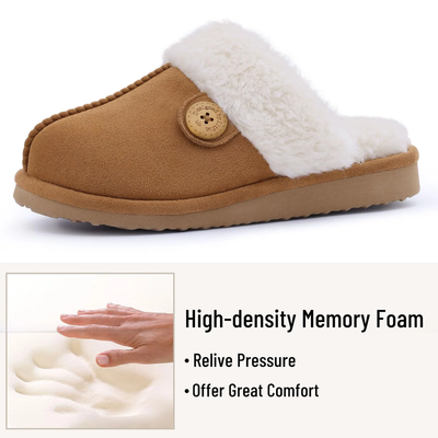 Woman's Fuzzy Slippers - Memory Foam