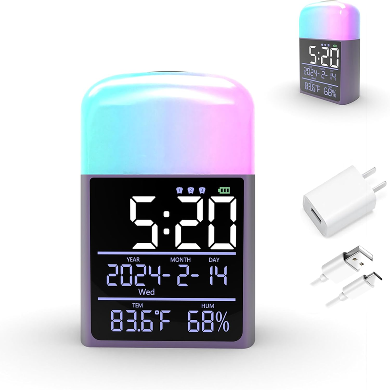 Digital Sunrise Alarm Clock - 9 Color Night Light