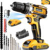 21V Cordless Drill Driver 3/8'' Electric Power Drill Set, 2000Mah Lithium-Ion Battery