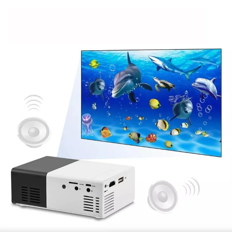 Portable Mini Projector - 1080P Movie Projector Support HDMI/Audio/USB/AV/TF