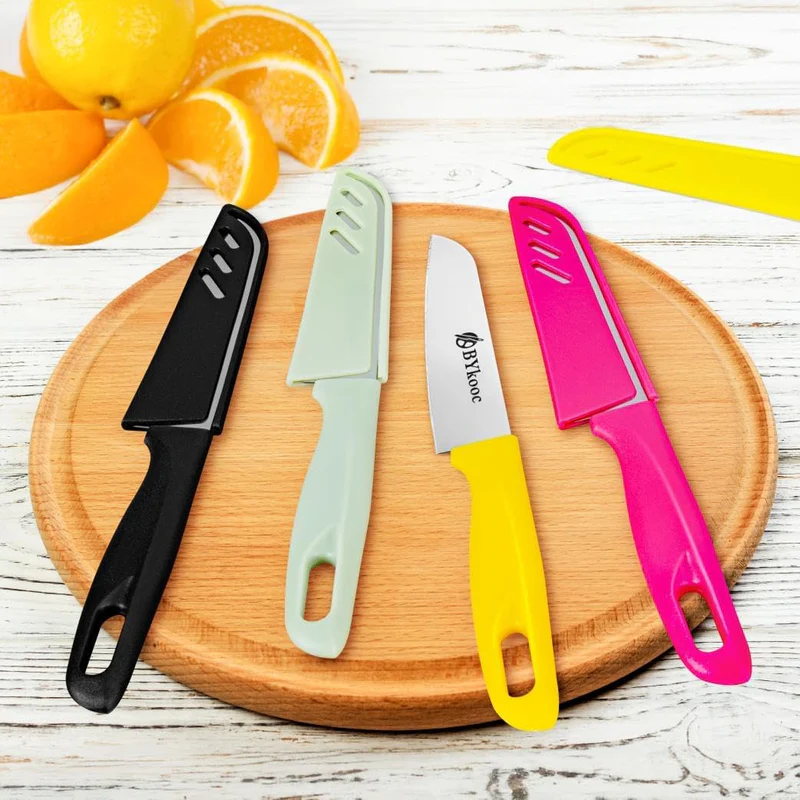 Jozie Check - 8 pieces Paring Knives (4PCS Peeling Knives and 4PCS Knife Sheath)