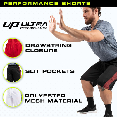 5 Pack Men's Ultra Performance Athletic Gym Shorts