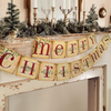 Vintage Retro Style Merry Christmas Banner