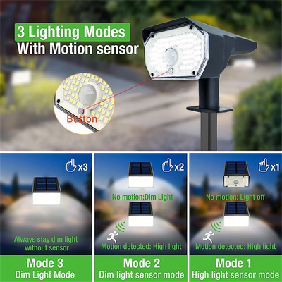 2 Pack Solar Spotlights - Outdoor Motion Sensor, 800LM 6500K Solar Powered Landscape Spotlights - Auto On/Off