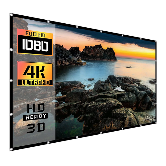 Foldable 120 Inch 4K Movie Projecting Screen 16:9 HD Portable Anti-Crease Indoor Outdoor