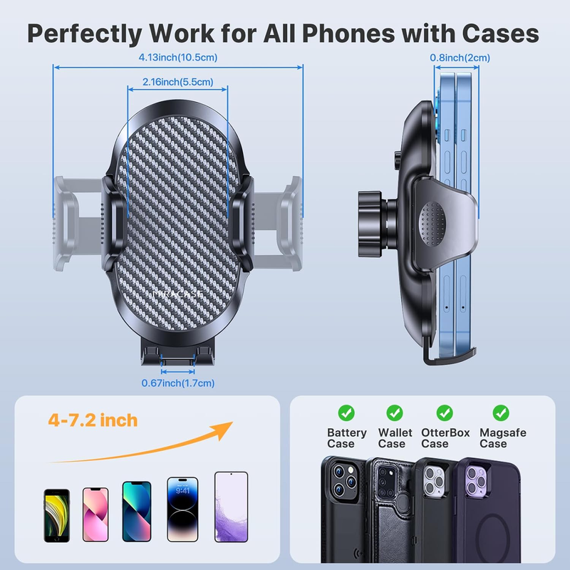  Universal Car Phone Holder with Metal Hook Clip Air Vent Mount for iPhone Android Smartphones