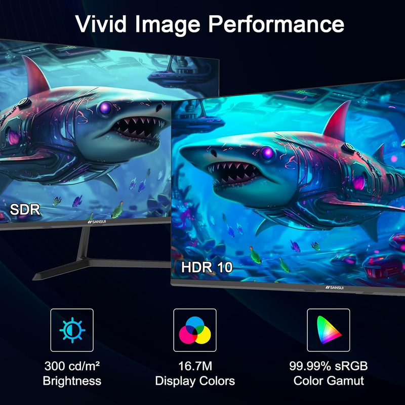 24 inch Monitor, IPS Display Computer Monitor with Built-in Speakers, 100Hz Monitor VESA Mount with HDMI Inputs, FHD Monitor