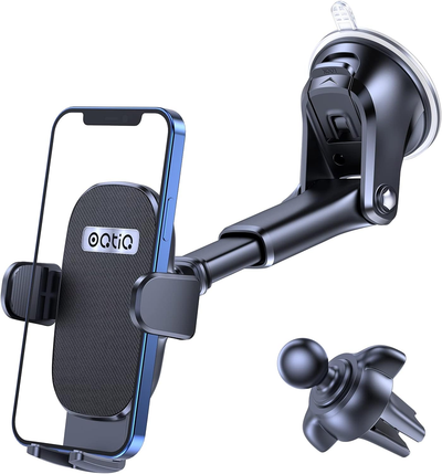 Auto Dashboard Cell Phone Holder with Windshield Mount - Strong Suction Cup - 360° Mobile Phone Holder