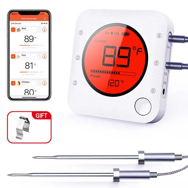 Digital Wireless Meat Thermometer with 2 Probes - BBQ, Oven, Grill