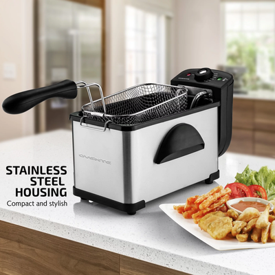 2 Liter Capacity Electric Deep Fryer with Viewing Window