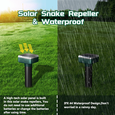 4 PC Snake Repellent Set for Yard - Powerful, Sonic- Outdoors & Pet Safe