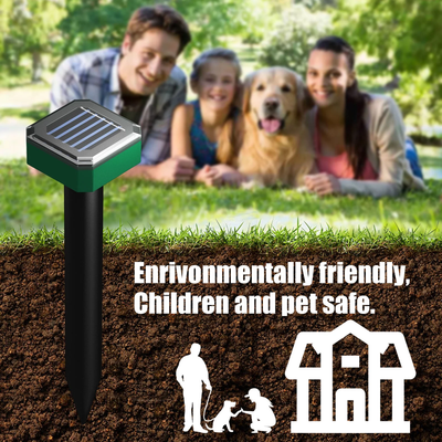 4 PC Snake Repellent Set for Yard - Powerful, Sonic- Outdoors & Pet Safe