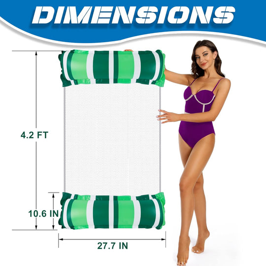 4-Pack Inflatable Pool Float Hammocks – 4-in-1 Mesh Lounge Chair – Water Floating Use – Pool, Beach & Summer Relaxation – Durable PVC Design, Multi-Color