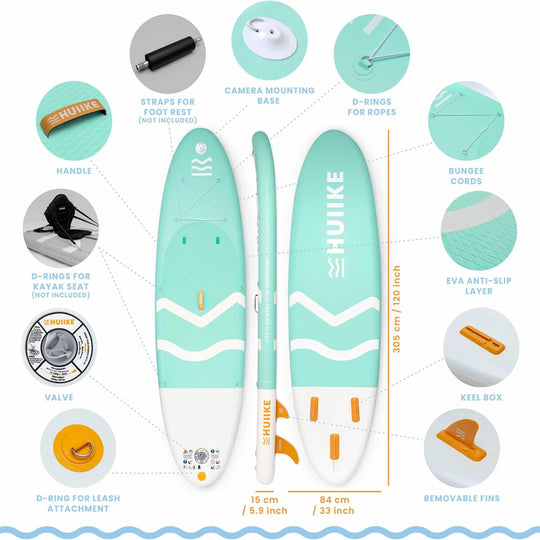 Inflatable Paddle Board - Stand Up Paddleboard with Pump Oar Fins and Accessories
