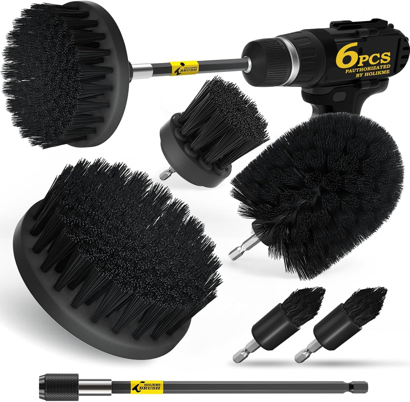 6 Piece All Purpose Drill Brush Power Scrubber Cleaning Set