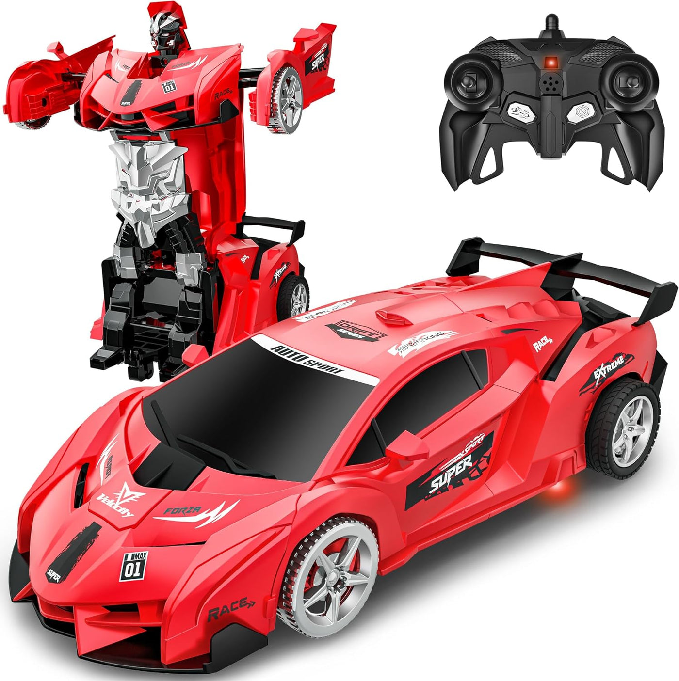 Remote Control Car with 360° Rotating Deformation Robot Toy