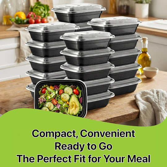 10-Pack Meal Prep Containers – 16 oz 1-Compartment – Food Storage & Bento Use – Stackable Leakproof Design – Microwave, Freezer & Dishwasher Safe Plastic