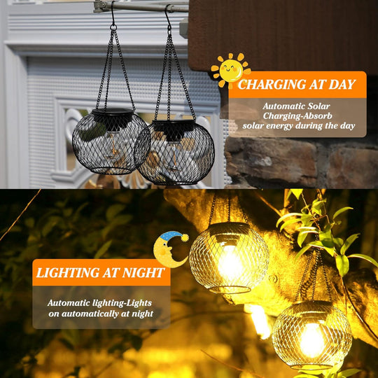 Outdoor Solar Lantern – Waterproof Hanging Garden Light for Yard Patio Pathway Tree Decor