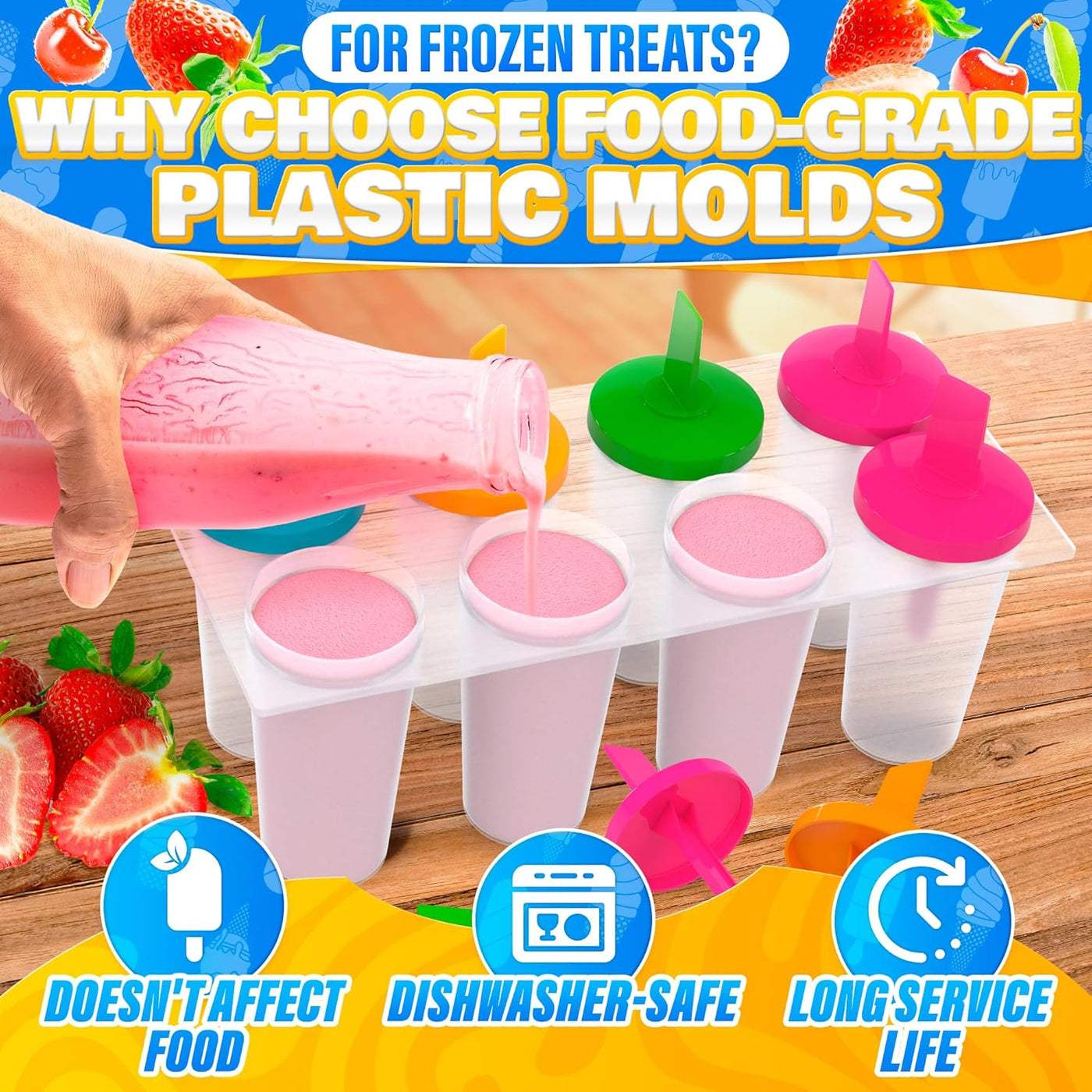 8 Pcs Ice Cream Maker Ice Pop Mold