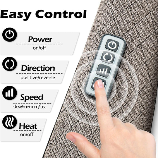 Shiatsu Neck Back Massager – Electric 3D Kneading Pillow with Heat for Muscle Relief