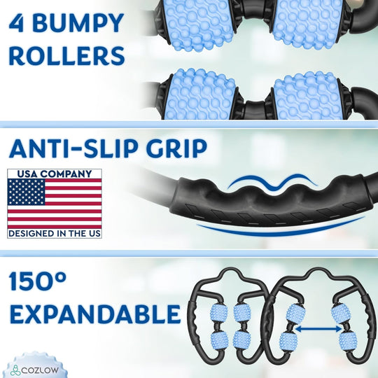 Dual-Sided Muscle Roller – Cellulite Massager for Arms & Legs – Flexible Thigh & Butt Sculpting Massage Tool