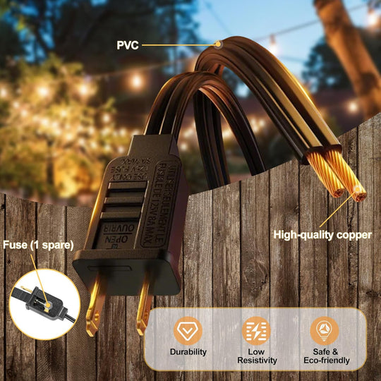 25FT Outdoor String Lights – Waterproof Patio Lights with Shatterproof Light Bulbs