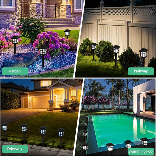 12-Pack Solar Pathway Lights for Walkways, Driveways, Patios, and Yard Decoration