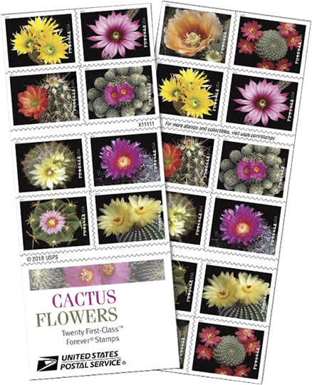 USPS Cactus Flowers 2019 Forever Stamps - Booklet of 20 Postage Stamps