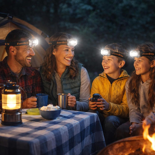 5-Pack LED Headlamp – Adjustable Pivoting Head, 4 Lighting Modes – IPX4 Water Resistant, Battery Powered, Outdoor Use for Running, Camping, Hiking & Emergencies