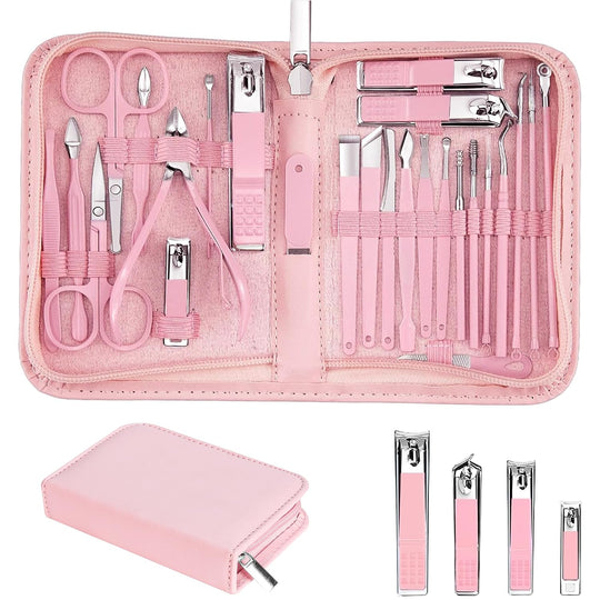 26-Piece Manicure and Nail Clipper Set for Men and Women with Storage Case