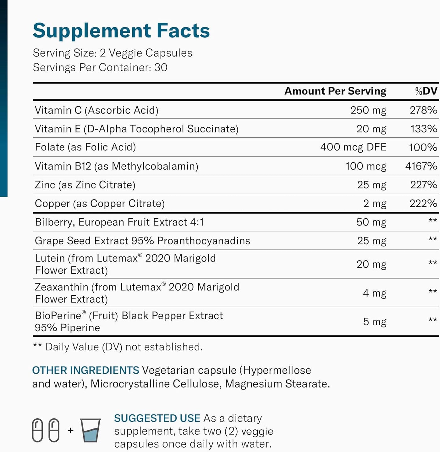 Areds 2 Eye Vitamins (Clinically Proven LuteMax 2020) Lutein and Zeaxanthin Supplement, Supports Eye Strain, Dry Eye and Vision Health, 2 Award Winning Eye Ingredients Plus Bilberry Extract