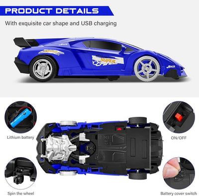 Remote Control Car with 360° Rotating Deformation Robot Toy