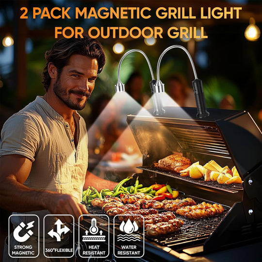 Magnetic Grill Lights - Flexible Gooseneck BBQ Light for Outdoor Cooking and Smoker Use