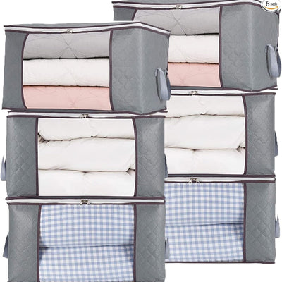 3-Pack Jumbo Zippered Storage Bags for Comforters, Blankets, and Clothes 