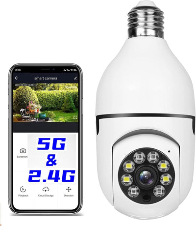 Light Bulb Security Camera - 2.4GHz & Wireless WiFi, 1080P - Supports 5G