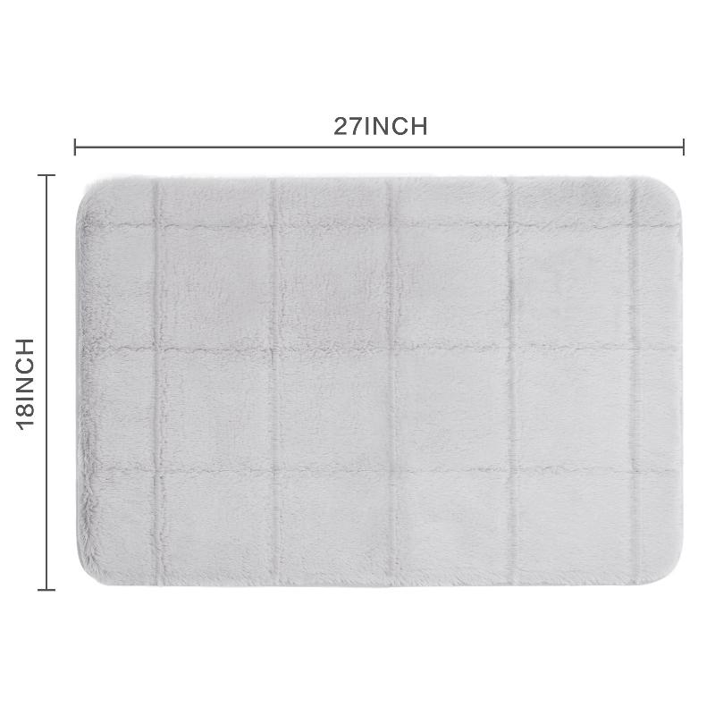  Hotel Style Faux Fur Memory Foam Bath Rug, 18” X 27” 