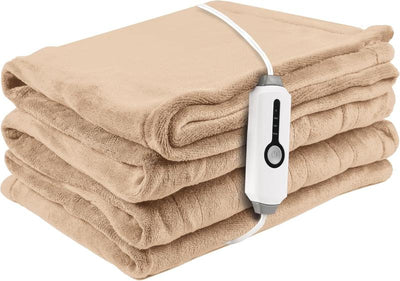 Heated Electric Throw Blanket, Cozy Flannel Heating Blanket with 4 Heat Levels 