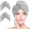 Microfiber Hair Towel Wrap, 2-Pack Super Absorbent Quick Dry Turbans for All Hair Types