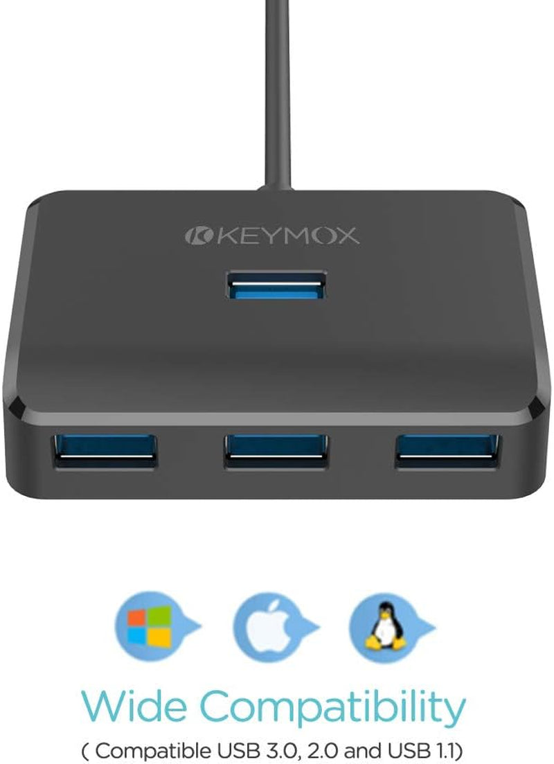 4-Port USB 3.0 Hub, Compact Size