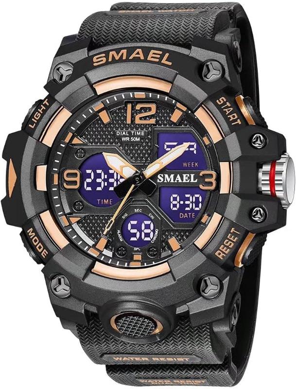 Men's Waterproof Sports Wrist Watch with Date & Multi Function LED Alarm Stopwatch