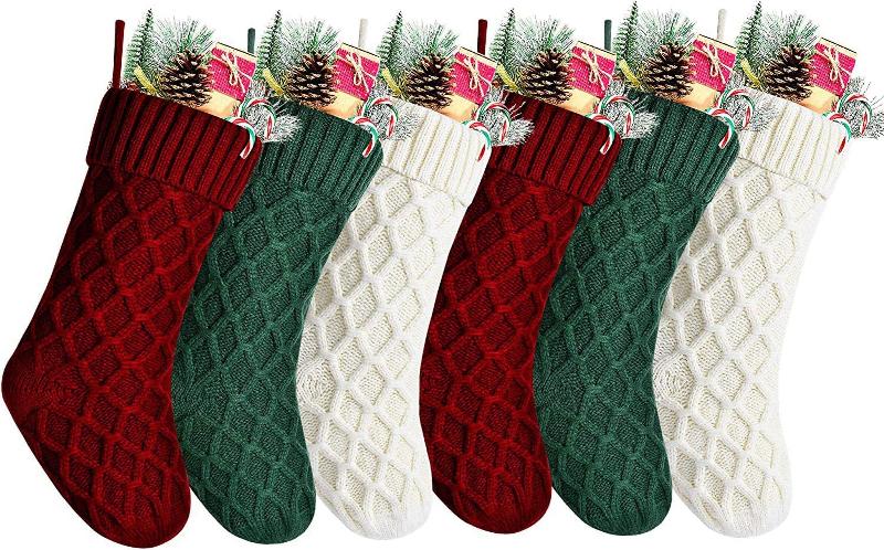 Pack of 6 Wool Christmas Stockings