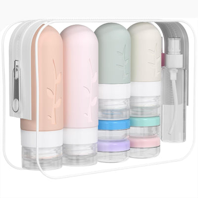 Miri - 16-Pack TSA Approved Travel Bottles Set - Leak-Proof Silicone Containers